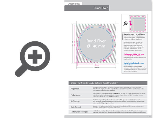 Product Bild flyer_rund_durchmesser_14_8_cm__einseitig_bedruckt