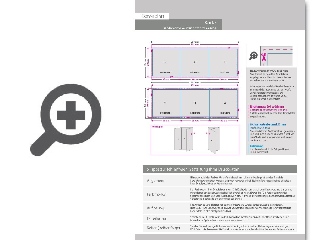 Product Bild geburtstagskarte__gefalzt_auf_quadrat_9_8_cm_x_9_8_cm__vertikaler_wickelfalz__6-seitig