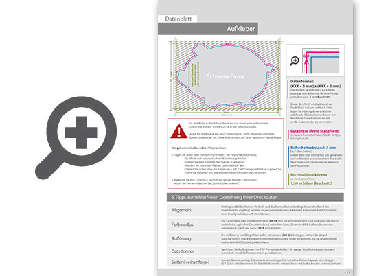 Product Bild wiederabl__sbare_klebefolie_in_schwein-form_konturgeschnitten___einseitig_4_0-farbig_bedruckt